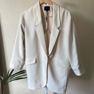 Hôtel Particulier Italian off white long oversized blazer